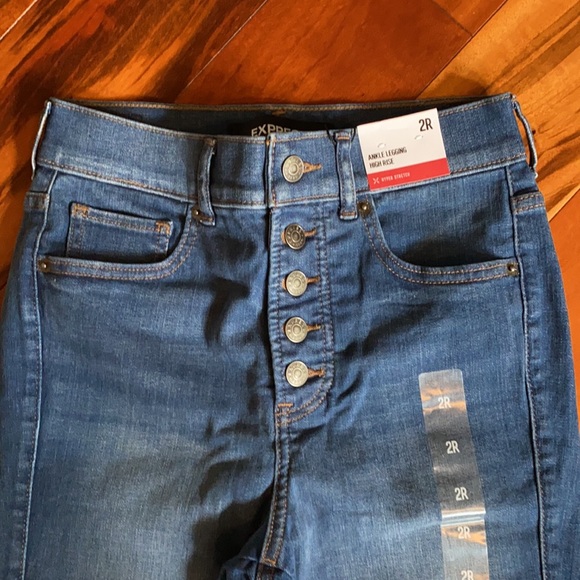 NWT Express Jeans. High Button Rise. - Picture 2 of 3